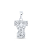 10kt White Gold Diamond Initial & Letter Pendant - Personalized Elegance Top view from the 10Kt White Gold Womens Round Diamond Y Initial Letter Pendant 1 6 Cttwpin216270 collection by Splendid Jewellery