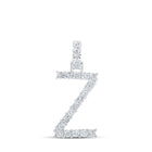 Zara's Dazzling Diamond Initial Pendant Top view from the 10Kt White Gold Womens Round Diamond Z Initial Letter Pendant 1 10 Cttwpin219164 collection by Splendid Jewellery