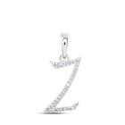 Sparkling Diamond Initial & Letter Pendant Top view from the 10Kt White Gold Womens Round Diamond Z Initial Letter Pendant 1 10 Cttwpin216144 collection by Splendid Jewellery