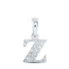 Zara's Dazzling Diamond Z Initial Pendant Top view from the 10Kt White Gold Womens Round Diamond Z Initial Letter Pendant 1 20 Cttwpin216707 collection by Splendid Jewellery