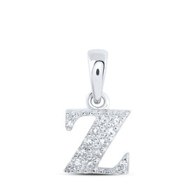 Zara's Dazzling Diamond Z Initial Pendant Top view from the 10Kt White Gold Womens Round Diamond Z Initial Letter Pendant 1 20 Cttwpin216707 collection by Splendid Jewellery