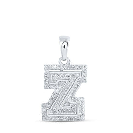 10kt White Gold Round Diamond Z Initial Pendant - Personalized Elegance Top view from the 10Kt White Gold Womens Round Diamond Z Initial Letter Pendant 1 4 Cttwpin216275 collection by Splendid Jewellery