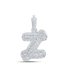 10kt White Gold Diamond Initial Pendant - Personalized Elegance at Its Finest Top view from the 10Kt White Gold Womens Round Diamond Z Initial Letter Pendant 1 5 Cttwpin216574 collection by Splendid Jewellery