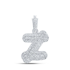 10kt White Gold Diamond Initial Pendant - Personalized Elegance at Its Finest Top view from the 10Kt White Gold Womens Round Diamond Z Initial Letter Pendant 1 5 Cttwpin216574 collection by Splendid Jewellery