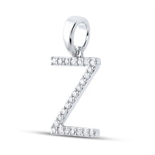 Load image into Gallery viewer, Sparkling Diamond Initial Pendant in White Gold - Personalized Elegance and Brilliance Side view from the 10Kt White Gold Womens Round Diamond Z Initial Letter Pendant 1 5 Cttwpin289288 collection by Splendid Jewellery