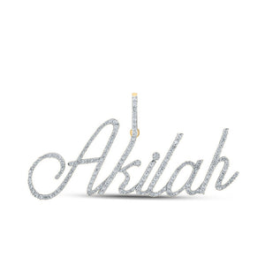 Diamond Initial & Letter Pendant | 10kt Yellow Gold Round Diamond AKILAH Name Letter Charm Pendant 1 Cttw | Splendid Jewellery GND