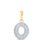 10kt Yellow Gold Baguette Diamond Initial Pendant - Personalized Elegance product  Top View from Splendid Jewellery