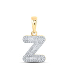 Radiant Glow Diamond Z Initial Pendant | 10kt Yellow Gold Baguette Diamond Necklace 1/3 Cttw | Splendid Jewellery product  Top View from Splendid Jewellery