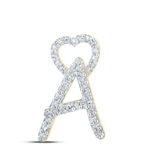 Load image into Gallery viewer, 10kt Yellow Gold Diamond Heart Initial Pendant - Personalized Elegance product  Top View from Splendid Jewellery