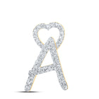 10kt Yellow Gold Diamond Heart Initial Pendant - Personalized Elegance product  Top View from Splendid Jewellery