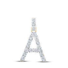 Load image into Gallery viewer, 10kt Yellow Gold Diamond Initial Pendant - Personalized Elegance and Brilliance product  Top View from Splendid Jewellery