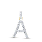 10kt Yellow Gold Diamond Initial Pendant - Personalized Elegance and Brilliance product  Top View from Splendid Jewellery