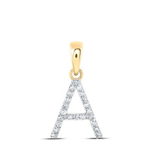 Load image into Gallery viewer, Captivating Gold and Diamond Initial Pendant - Personalized Elegance product  Top View from Splendid Jewellery