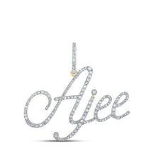 Load image into Gallery viewer, AJEE Diamond Initial &amp; Letter Pendant | 10kt Yellow Gold Womens Round Diamond Name Pendant 5/8 Cttw | Splendid Jewellery product  Top View from Splendid Jewellery
