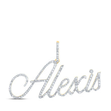 Load image into Gallery viewer, 10kt Yellow Gold Womens Round Diamond Initial &amp; Letter Pendant - A Personalized Sparkle of Elegance product  Top View from Splendid Jewellery