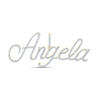 10kt Yellow Gold Round Diamond Initial Pendant - Personalized Elegance and Dazzling Brilliance Top view from the 10Kt Yellow Gold Mens Round Diamond Angela Name Charm Pendant 1 Cttwpin232649 collection by Splendid Jewellery