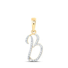 Captivating B Initial Diamond Pendant in 10kt Yellow Gold product  Top View from Splendid Jewellery