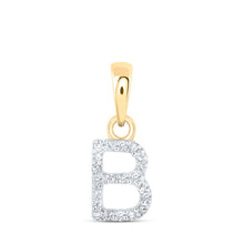 Load image into Gallery viewer, 10kt Yellow Gold Diamond Initial &amp; Letter Pendant: A Personalized Symbol of Elegance and Identity product  Top View from Splendid Jewellery
