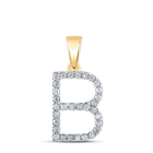10kt Yellow Gold Round Diamond Initial Pendant - Personalize Your Style product  Top View from Splendid Jewellery