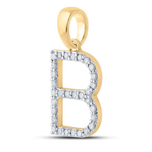 Load image into Gallery viewer, 10kt Yellow Gold Round Diamond Initial Pendant - Personalize Your Style product Side View from Splendid Jewellery