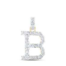 Load image into Gallery viewer, 10kt Yellow Gold Diamond Initial &amp; Letter Pendant - Personalized Elegance in Every Detail product  Top View from Splendid Jewellery