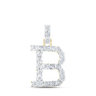 10kt Yellow Gold Diamond Initial & Letter Pendant - Personalized Elegance in Every Detail product  Top View from Splendid Jewellery