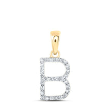 Load image into Gallery viewer, 10kt Yellow Gold Diamond Initial Pendant - Personalized Elegance product  Top View from Splendid Jewellery
