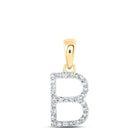 10kt Yellow Gold Diamond Initial Pendant - Personalized Elegance product  Top View from Splendid Jewellery