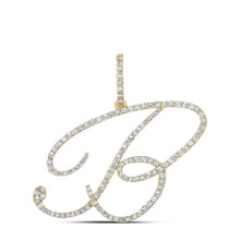 Load image into Gallery viewer, 10kt Yellow Gold Personalized Diamond Initial Pendant - Elegant and Timeless product  Top View from Splendid Jewellery