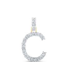 Load image into Gallery viewer, 10kt Yellow Gold Diamond Initial Pendant - Personalized Elegance product  Top View from Splendid Jewellery