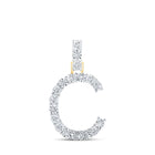 10kt Yellow Gold Diamond Initial Pendant - Personalized Elegance product  Top View from Splendid Jewellery