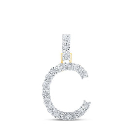10kt Yellow Gold Diamond Initial Pendant - Personalized Elegance product  Top View from Splendid Jewellery