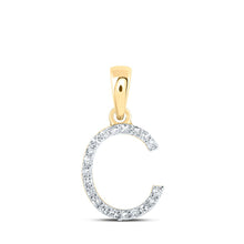 Load image into Gallery viewer, 10kt Yellow Gold Diamond Initial &amp; Letter Pendant: A Personalized Touch of Elegance product  Top View from Splendid Jewellery