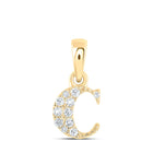 Radiant Elegance: 10kt Yellow Gold Diamond C Initial Pendant product  Top View from Splendid Jewellery