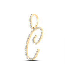 Load image into Gallery viewer, 10kt Yellow Gold Diamond Initial &amp; Letter Pendant - Personalized Brilliance product Side View from Splendid Jewellery