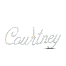 Load image into Gallery viewer, 10kt Yellow Gold Personalized Diamond Initial &amp; Letter Pendant - The Courtney Collection Top view from the 10Kt Yellow Gold Mens Round Diamond Courtney Name Charm Pendant 1 Cttwpin232690 collection by Splendid Jewellery