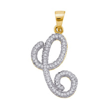 Load image into Gallery viewer, 10kt Yellow Gold Diamond Initial Pendant - Personalized Elegance in Cursive product  Top View from Splendid Jewellery