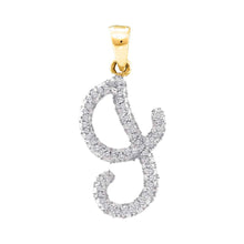 Load image into Gallery viewer, 10kt Yellow Gold Diamond Initial Pendant - Personalized Elegance and Sparkling Brilliance product  Top View from Splendid Jewellery