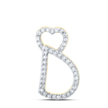 Load image into Gallery viewer, 10kt Yellow Gold Diamond Heart Initial Pendant - A Symbol of Love and Elegance product  Top View from Splendid Jewellery