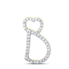 10kt Yellow Gold Diamond Heart Initial Pendant - A Symbol of Love and Elegance product  Top View from Splendid Jewellery