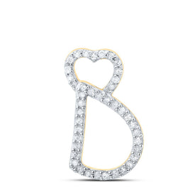 10kt Yellow Gold Diamond Heart Initial Pendant - A Symbol of Love and Elegance product  Top View from Splendid Jewellery