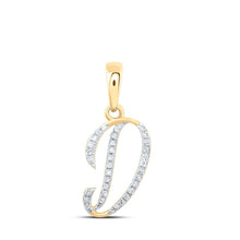 Load image into Gallery viewer, 10kt Yellow Gold Diamond Initial Pendant - Personalized Elegance and Romance product  Top View from Splendid Jewellery