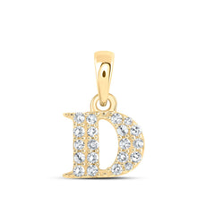 Load image into Gallery viewer, 10kt Yellow Gold Diamond Initial &amp; Letter Pendant | Personalized Elegance and Sparkle product  Top View from Splendid Jewellery