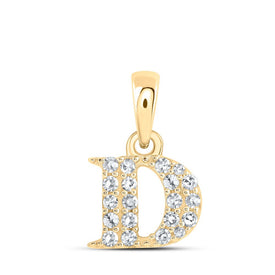 10kt Yellow Gold Diamond Initial & Letter Pendant | Personalized Elegance and Sparkle product  Top View from Splendid Jewellery