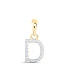 10kt Yellow Gold Diamond Initial Pendant - Personalized Elegance product  Top View from Splendid Jewellery