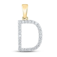 Load image into Gallery viewer, 10kt Yellow Gold Diamond Initial Pendant - Personalized Elegance and Sentiment product  Top View from Splendid Jewellery