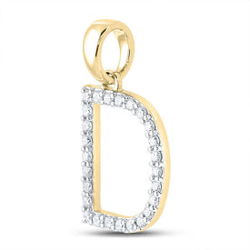 10kt Yellow Gold Diamond Initial Pendant - Personalized Elegance and Sentiment product Side View from Splendid Jewellery