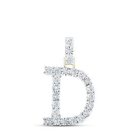 10kt Yellow Gold Womens Round Diamond D Initial Letter Pendant - A Captivating Expression of Identity and Elegance product  Top View from Splendid Jewellery