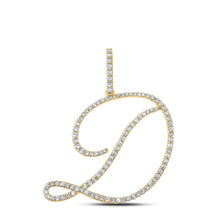 Load image into Gallery viewer, Dazzling Diamond Initial Pendant in 10kt Yellow Gold product  Top View from Splendid Jewellery