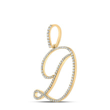 Load image into Gallery viewer, Dazzling Diamond Initial Pendant in 10kt Yellow Gold product Side View from Splendid Jewellery